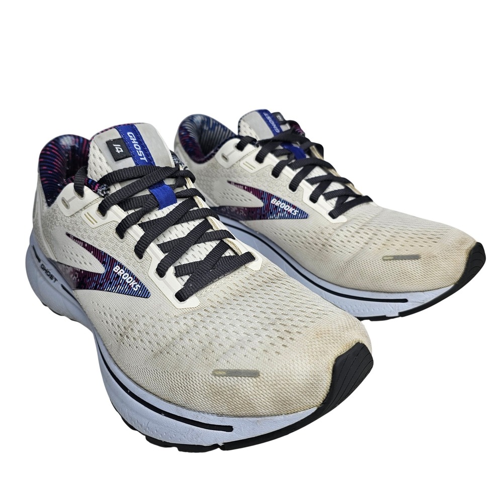 Brooks Ghost 14 Women 11.5 White Running Shoes Neutral Cushion Trainer